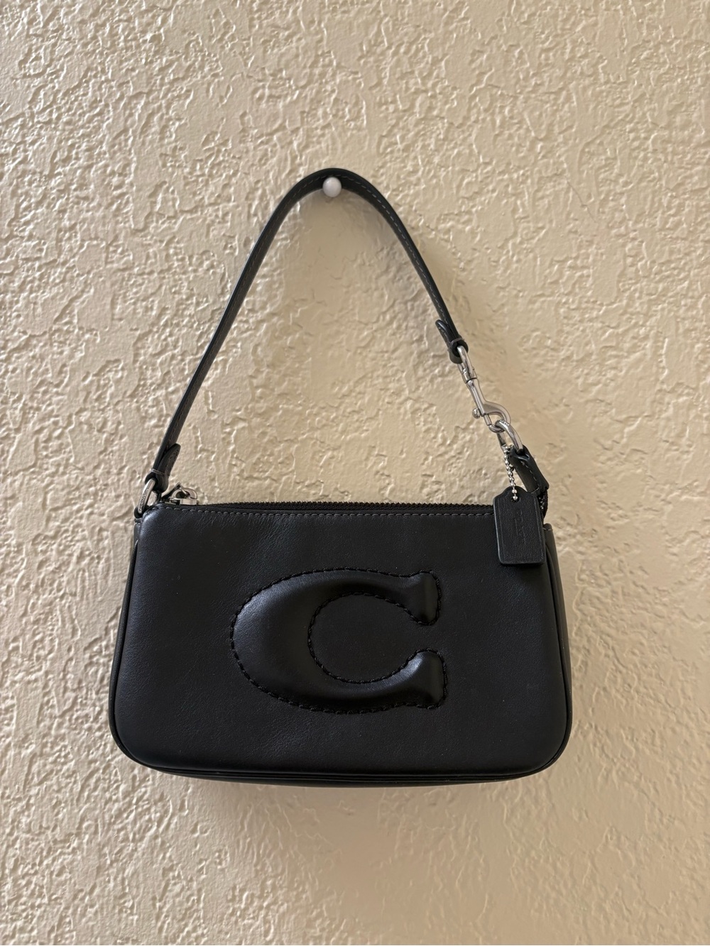 Coach Black Mini Shoulder Bag with Embossed C